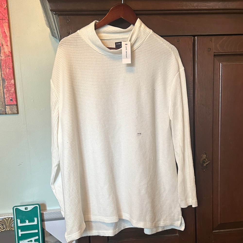 Lane Bryant Cream Cowl Neck Sweater